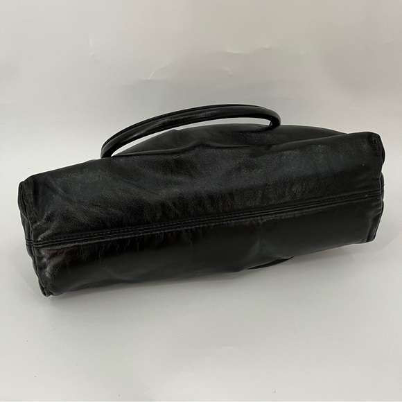 Marc Jacobs 15”x12” leather pleated bag 0234 solid black soft shoulder purse - Picture 9 of 15